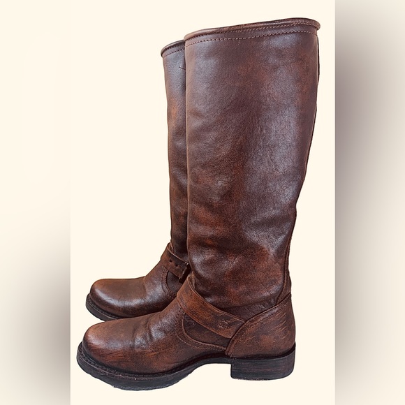 Frye boots Veronica tall slouch distressed brown 6.5 excellent soft leather - Picture 2 of 8